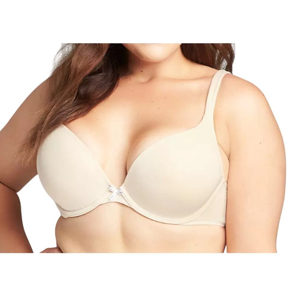 Cacique Cotton Boost Plunge Beige Womens 42G